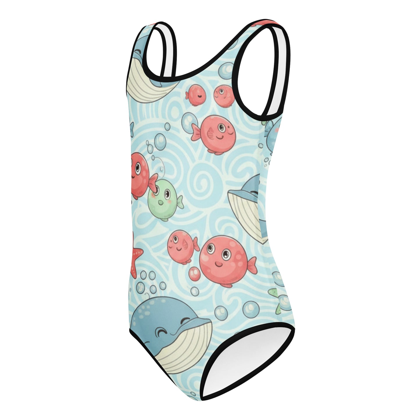 Girls Ocean Theme Kids One-Piece Swimsuit – Cute All-Over Print Summer Swimwear for Toddlers & Kids 7