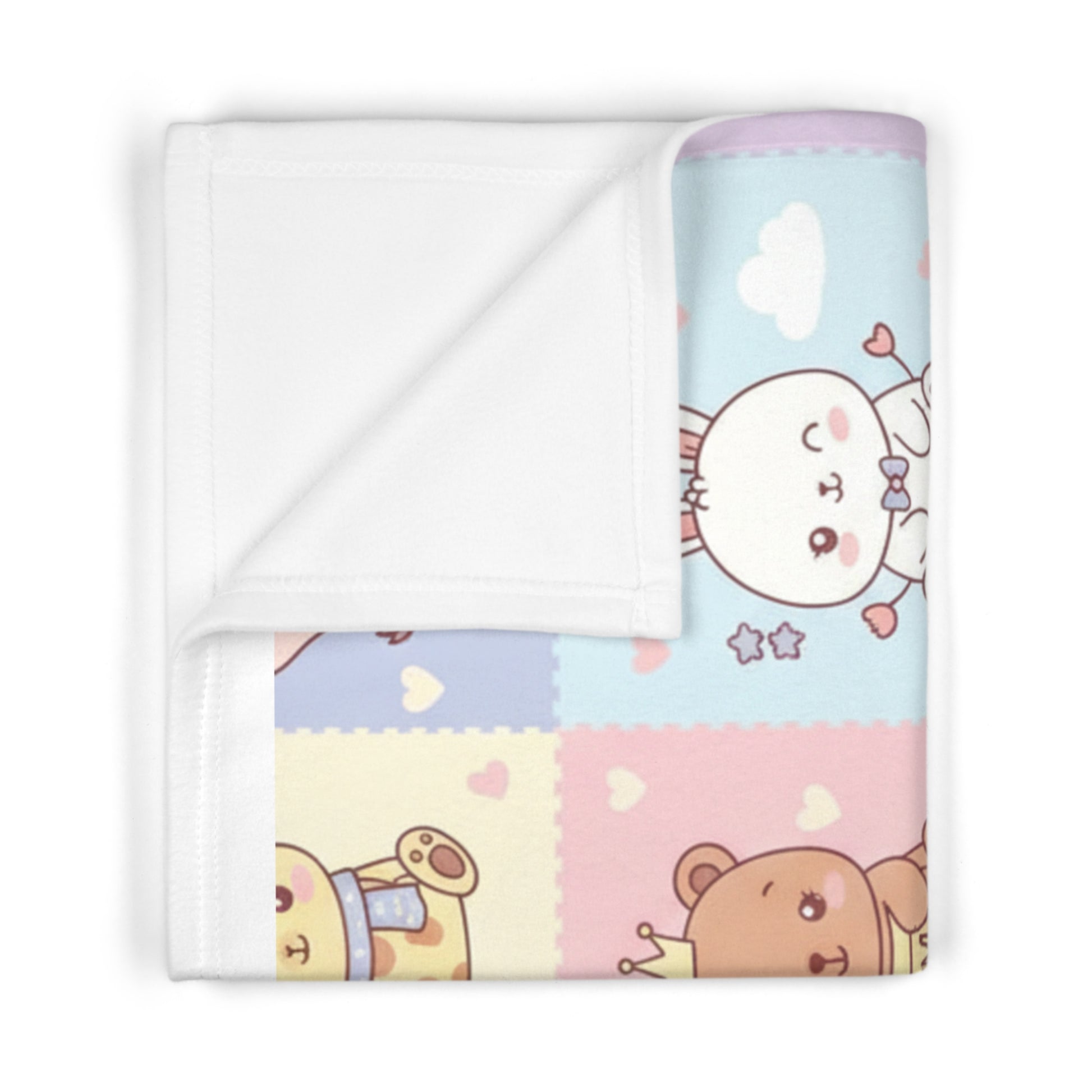Soft Fleece Baby Blanket – Cosy All-Over Print Newborn Blanket | Perfect Baby Shower Gift 30" × 40" White