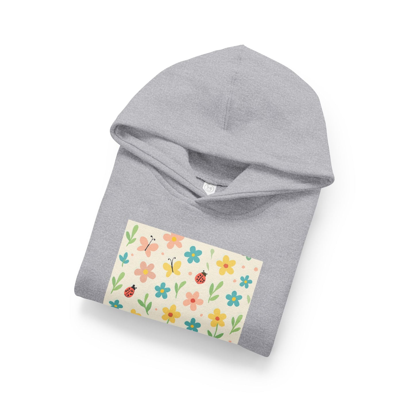 Toddler Hoodie – Cute Floral & Ladybug Pullover Fleece | Soft Cotton-Poly Kids Sweatshirt for Spring Heather