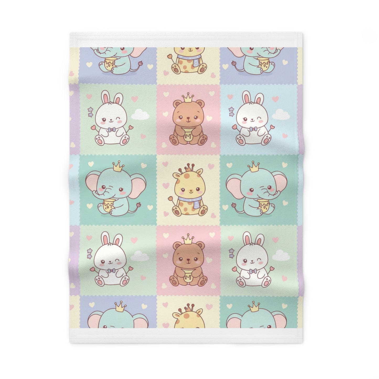 Soft Fleece Baby Blanket – Cosy All-Over Print Newborn Blanket | Perfect Baby Shower Gift 30" × 40" White