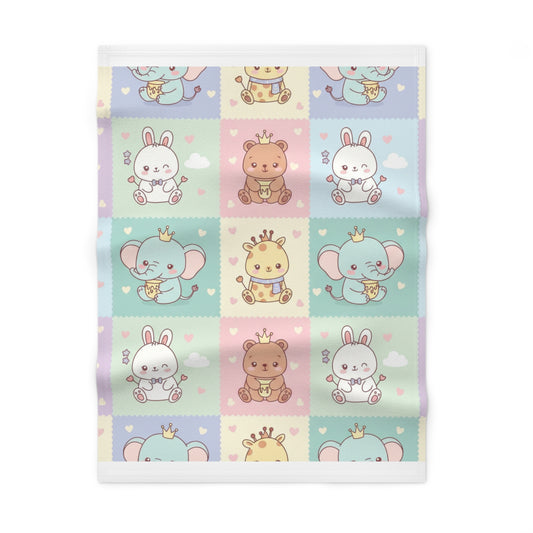 Soft Fleece Baby Blanket – Cosy All-Over Print Newborn Blanket | Perfect Baby Shower Gift 30" × 40" White