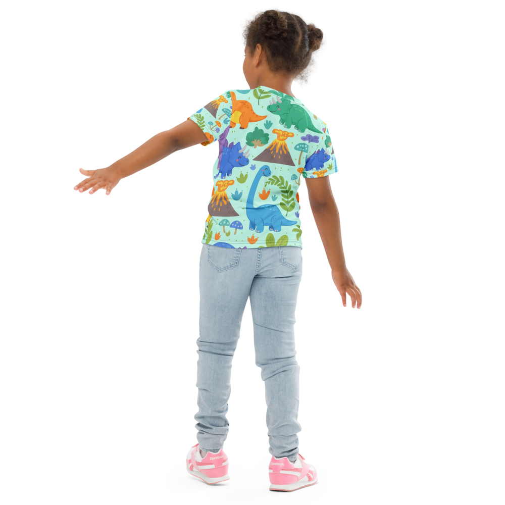 Kids Dinosaur T-Shirt – All-Over Dino Print Tee for Boys & Girls 7