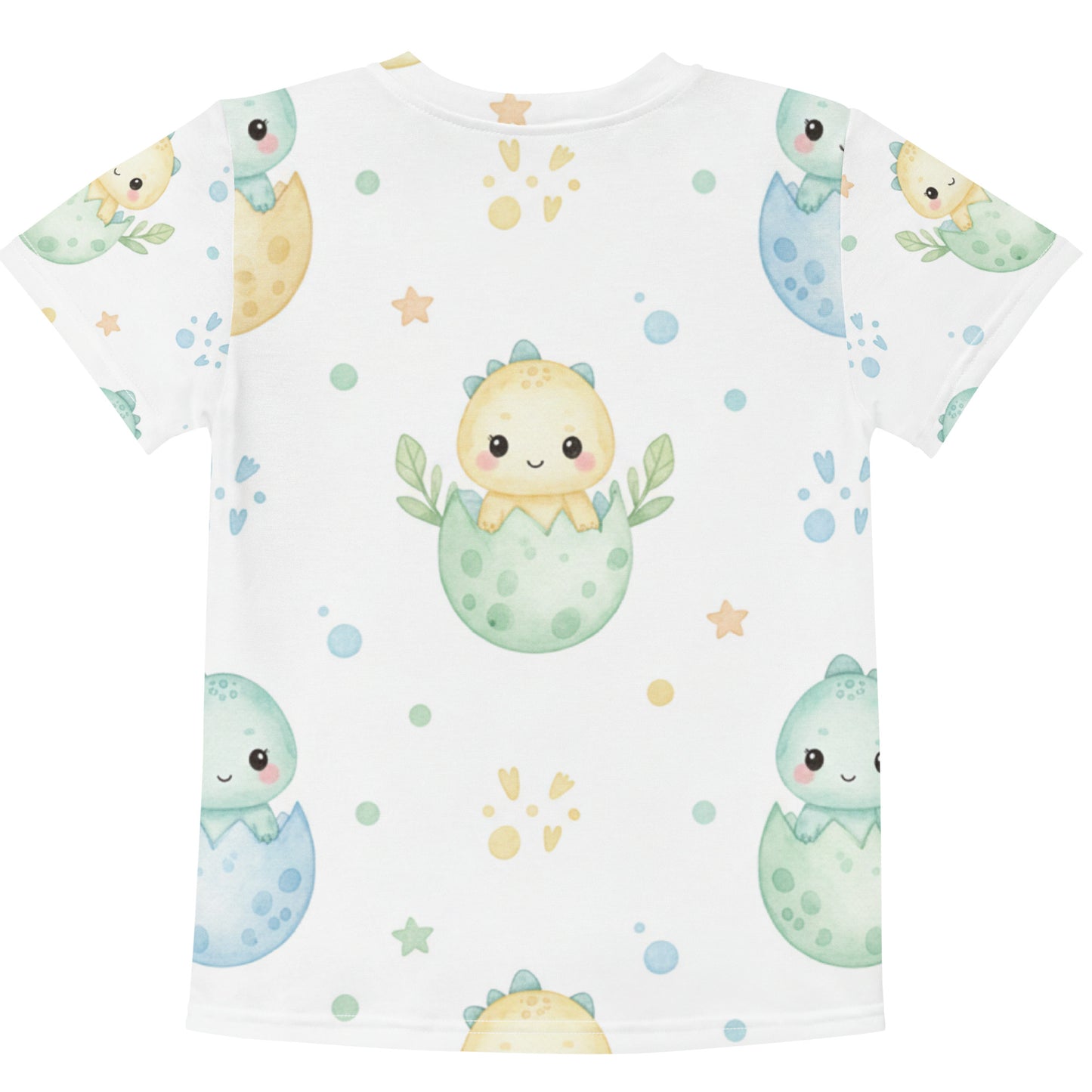 Kids Hatching Dino Eggs T-Shirt – Cute Boys & Girls Kawaii Baby Dinosaur All-Over Print Tee 7