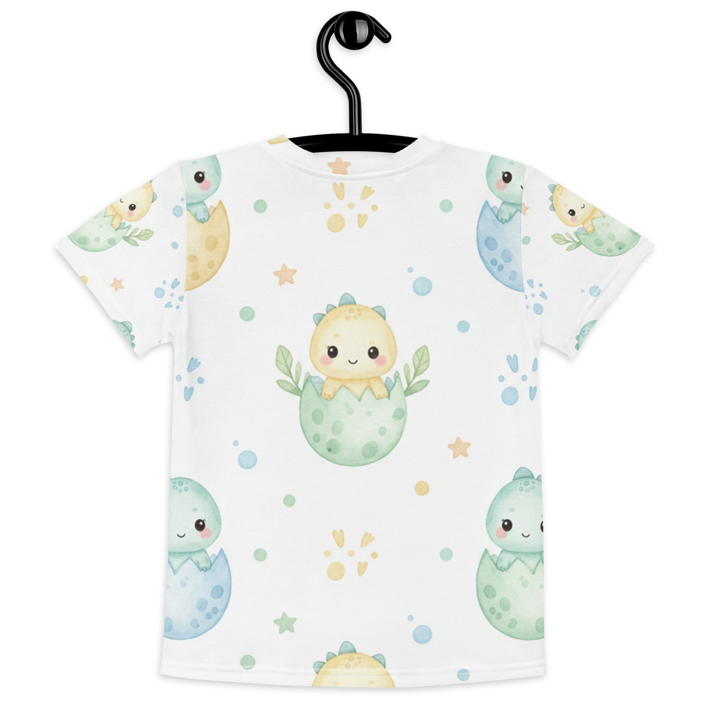 Kids Hatching Dino Eggs T-Shirt – Cute Boys & Girls Kawaii Baby Dinosaur All-Over Print Tee 7