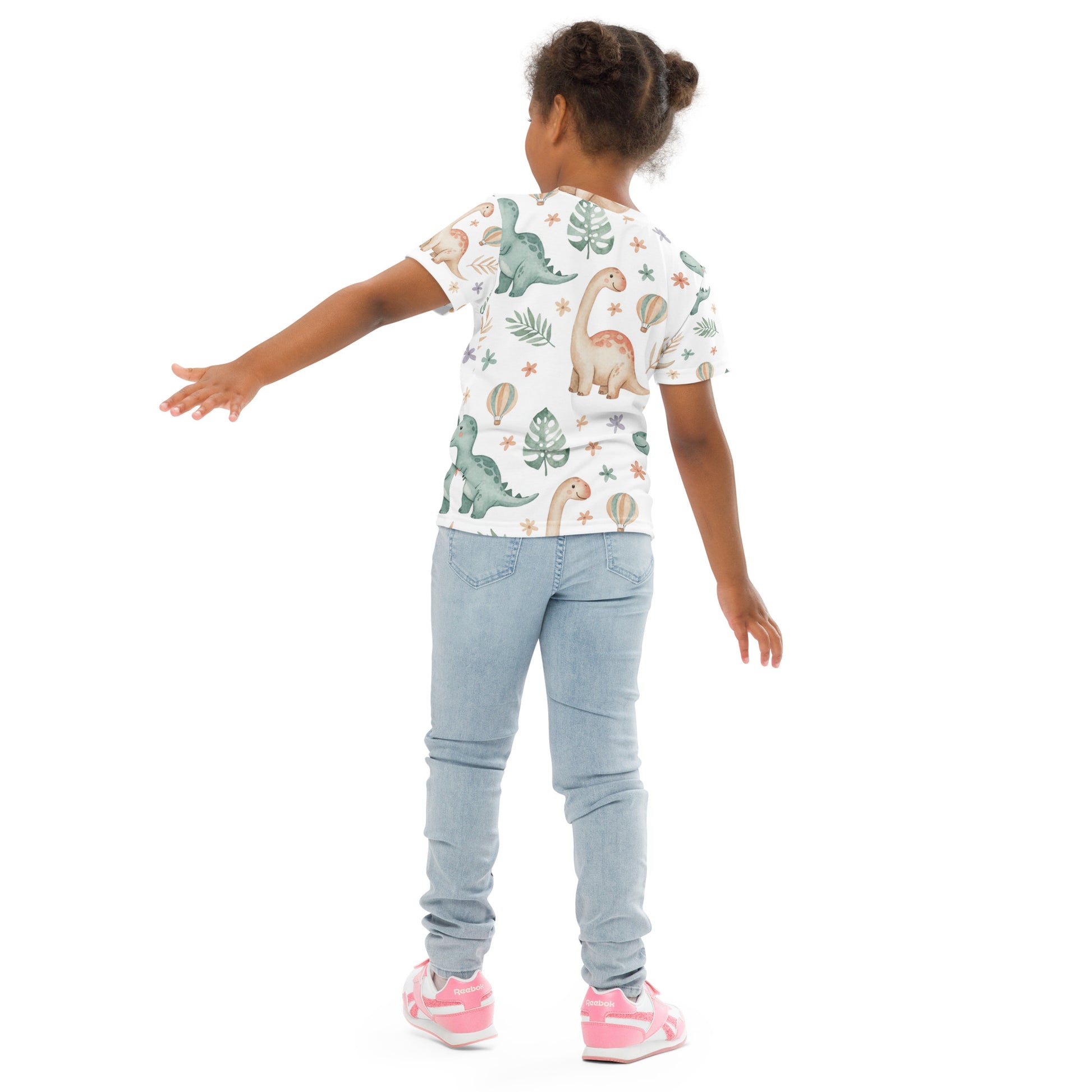 Kids Watercolor Jungle Dinosaur T-Shirt – Cute Boys & Girls Dino All-Over Print Tee for Playdates & Everyday Wear 7