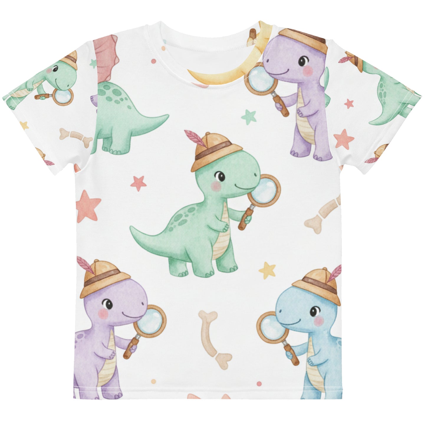 Kids Explorer Dinosaur T-Shirt – Cute Boys & Girls Adventure Dino All-Over Print Tee for Playdates & School 7