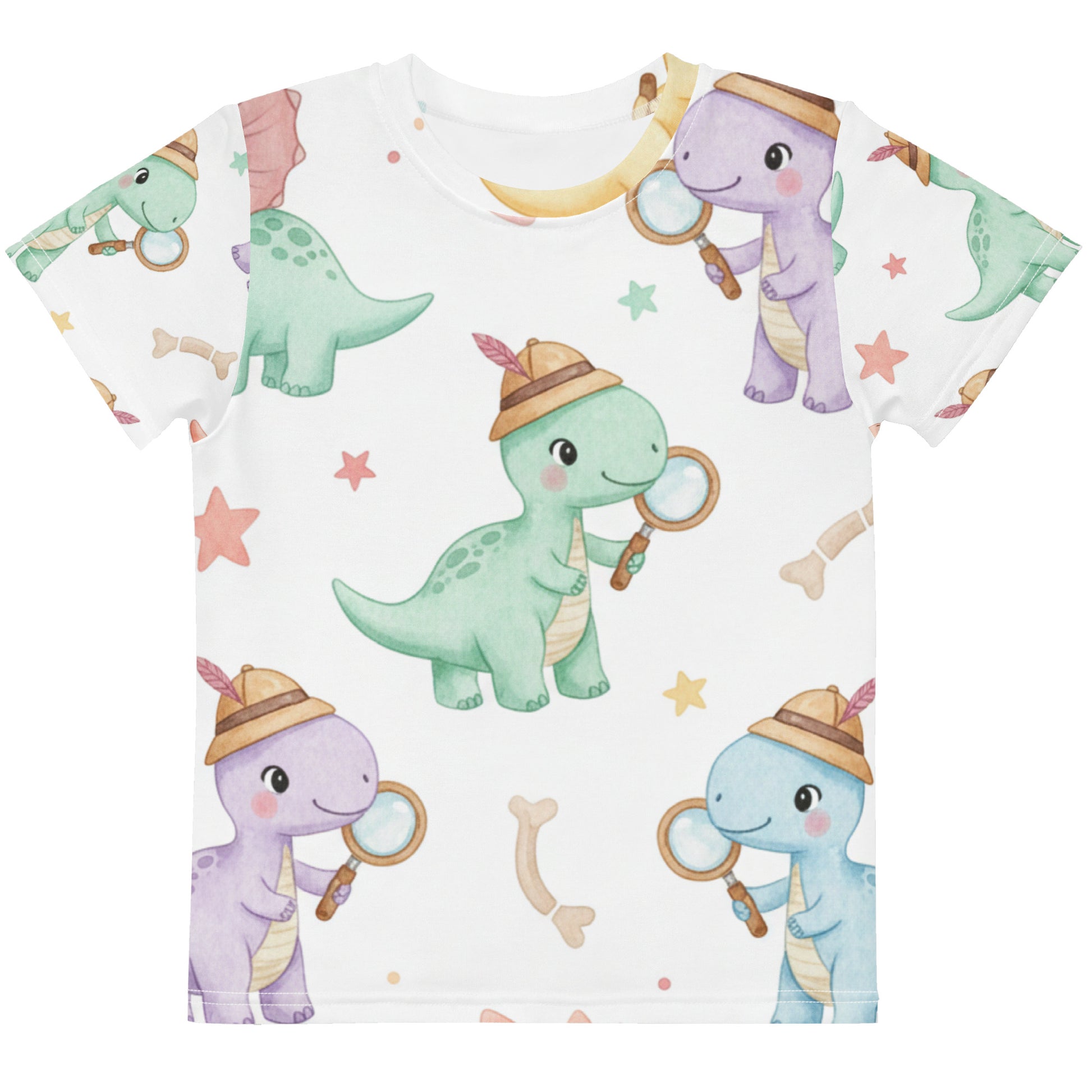 Kids Explorer Dinosaur T-Shirt – Cute Boys & Girls Adventure Dino All-Over Print Tee for Playdates & School 7