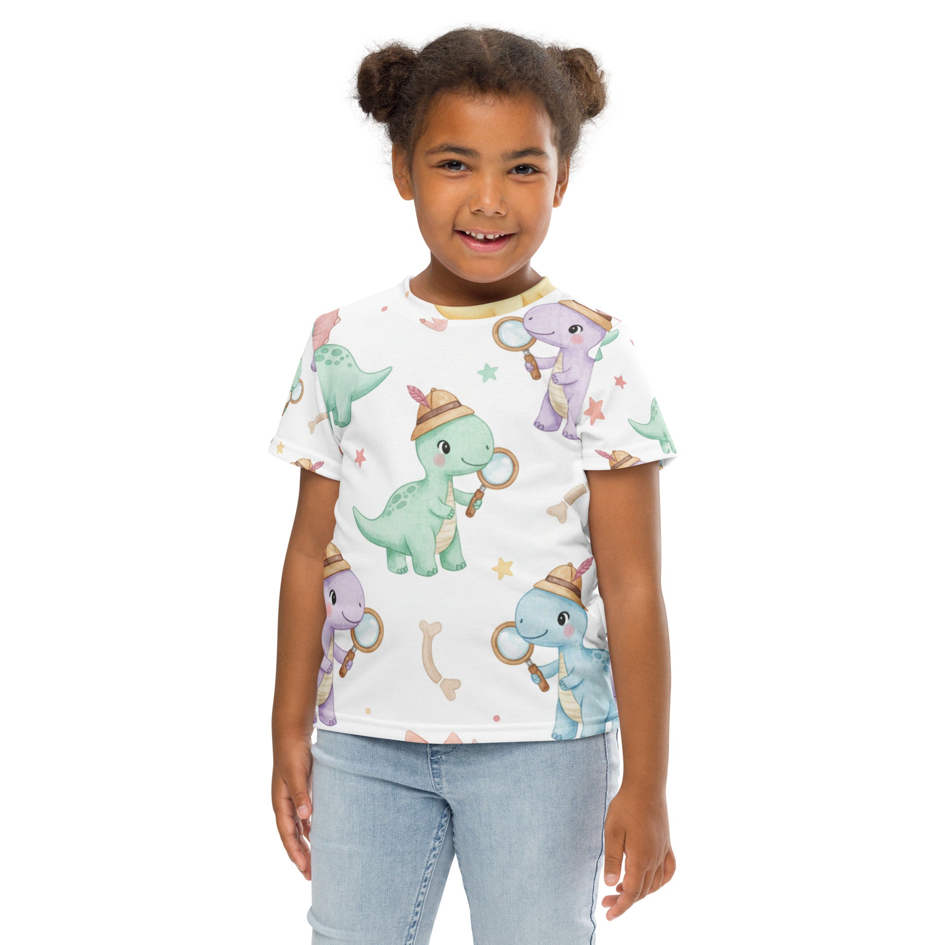 Kids Explorer Dinosaur T-Shirt – Cute Boys & Girls Adventure Dino All-Over Print Tee for Playdates & School 7