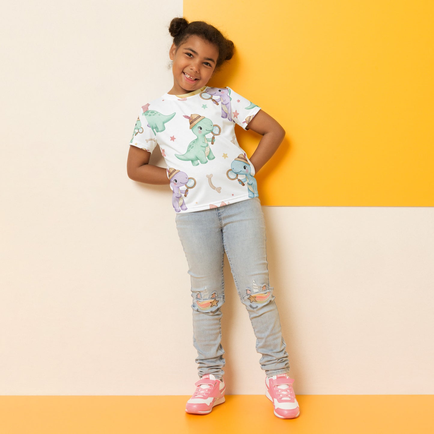 Kids Explorer Dinosaur T-Shirt – Cute Boys & Girls Adventure Dino All-Over Print Tee for Playdates & School 7