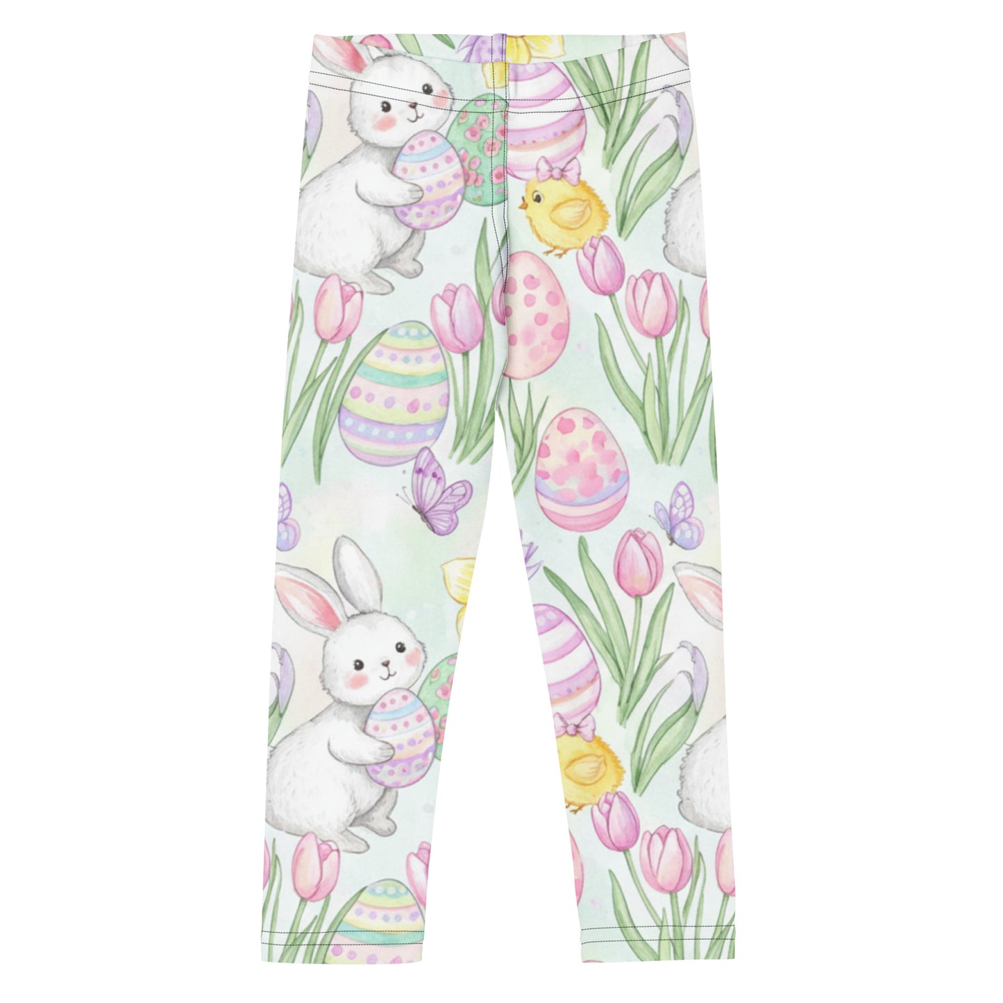 Kids Easter Bunny Leggings – Cute Girls Spring All-Over Print Toddler Leggings for Easter & Playdates 7