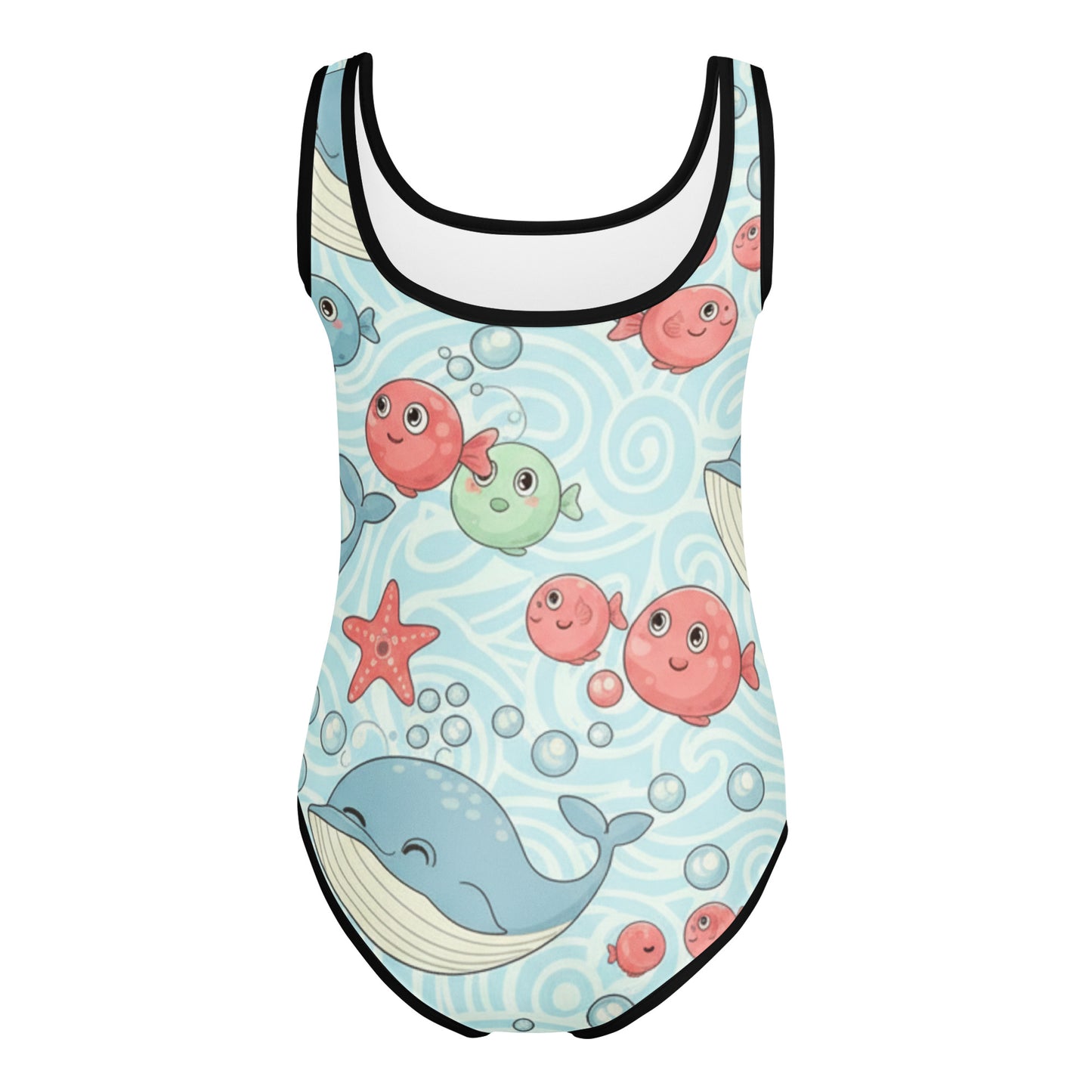 Girls Ocean Theme Kids One-Piece Swimsuit – Cute All-Over Print Summer Swimwear for Toddlers & Kids 7