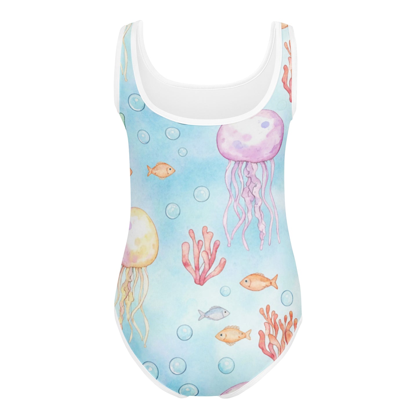 Girls Butterfly Floral Swimsuit – Cute Kids One-Piece Blue Summer Swimwear 7