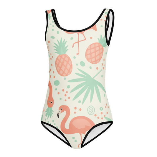 Girls Pink Floral Garden Swimsuit – Cute Kids One-Piece Summer Swimwear 7