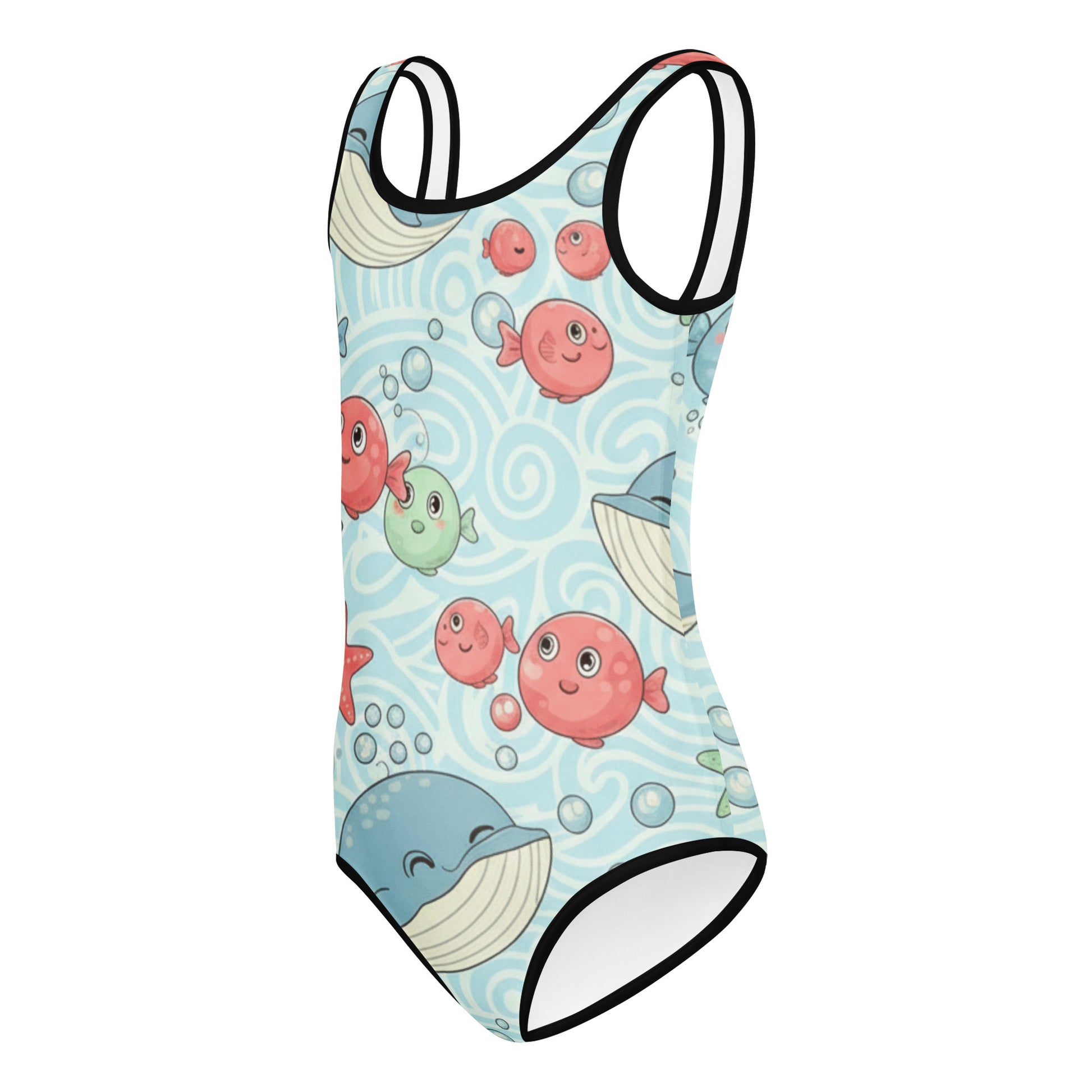 Girls Ocean Theme Kids One-Piece Swimsuit – Cute All-Over Print Summer Swimwear for Toddlers & Kids 7