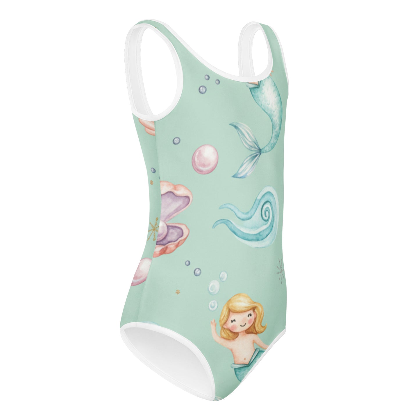 Girls Kawaii Animal Swimsuit – Cute Kids One-Piece Mint Summer Swimwear 7