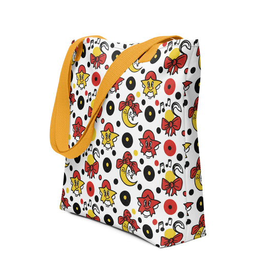 Cartoon Stars All-Over Print Tote Bag – Colourful Whimsical Everyday Carry Bag for Kids & Teens Default Title