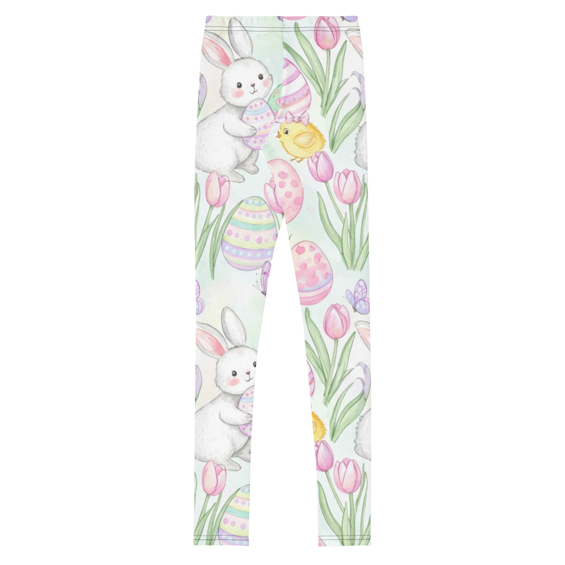 Youth Easter Bunny Leggings – Cute Girls Spring All-Over Print Leggings for Easter & Everyday Wear 20
