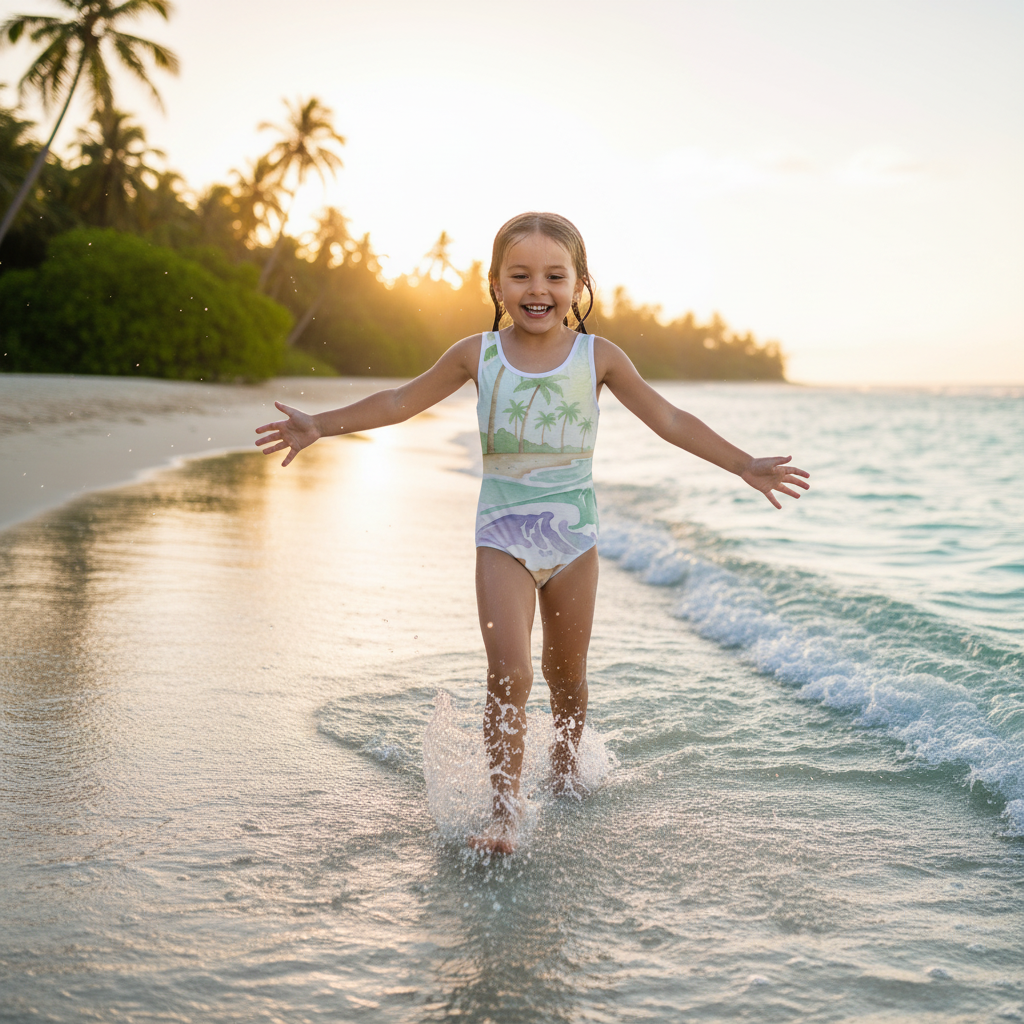 Girls All-Over Print Kids Swimsuit – Cute One-Piece Summer Swimwear for Toddlers & Kids 7
