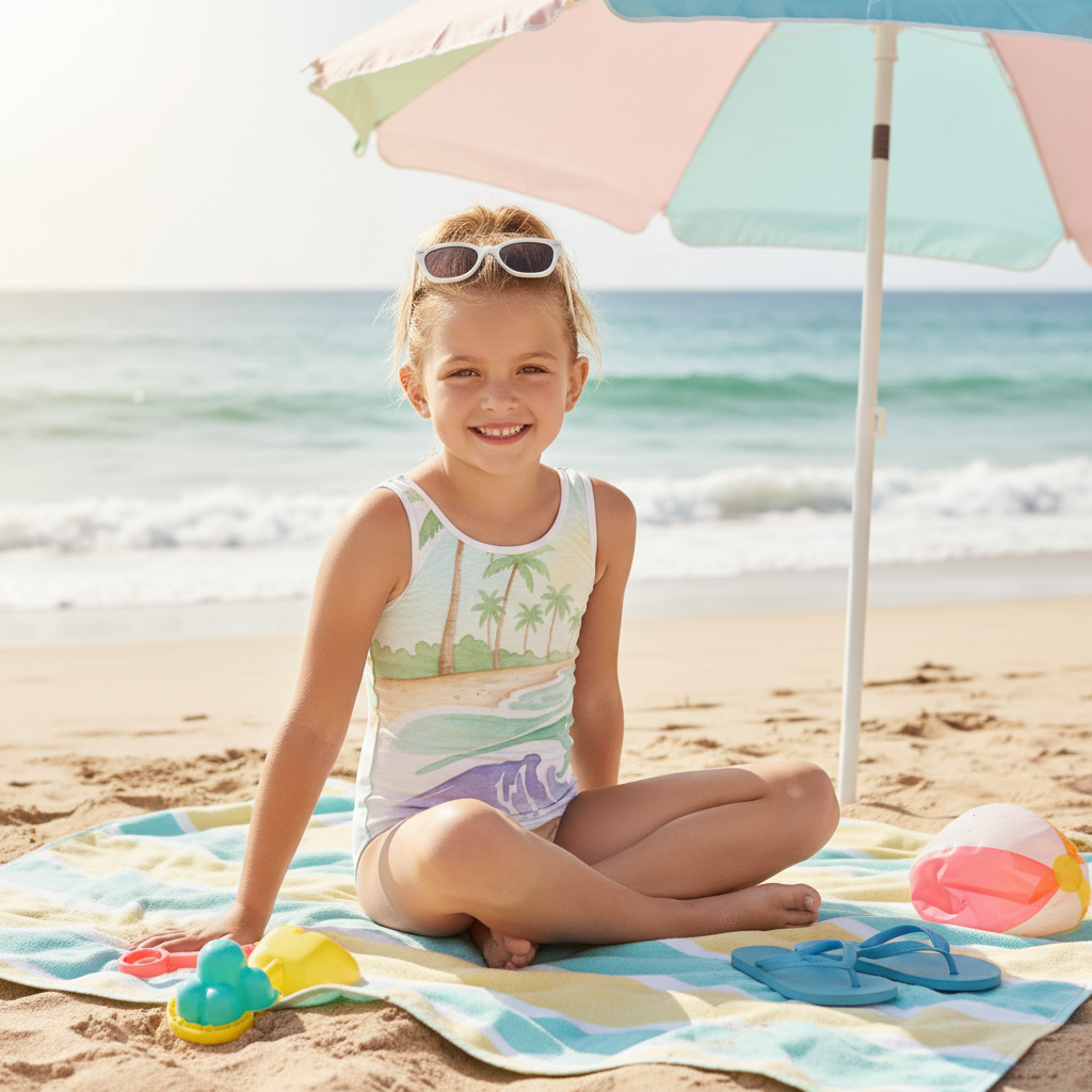 Girls All-Over Print Kids Swimsuit – Cute One-Piece Summer Swimwear for Toddlers & Kids 7