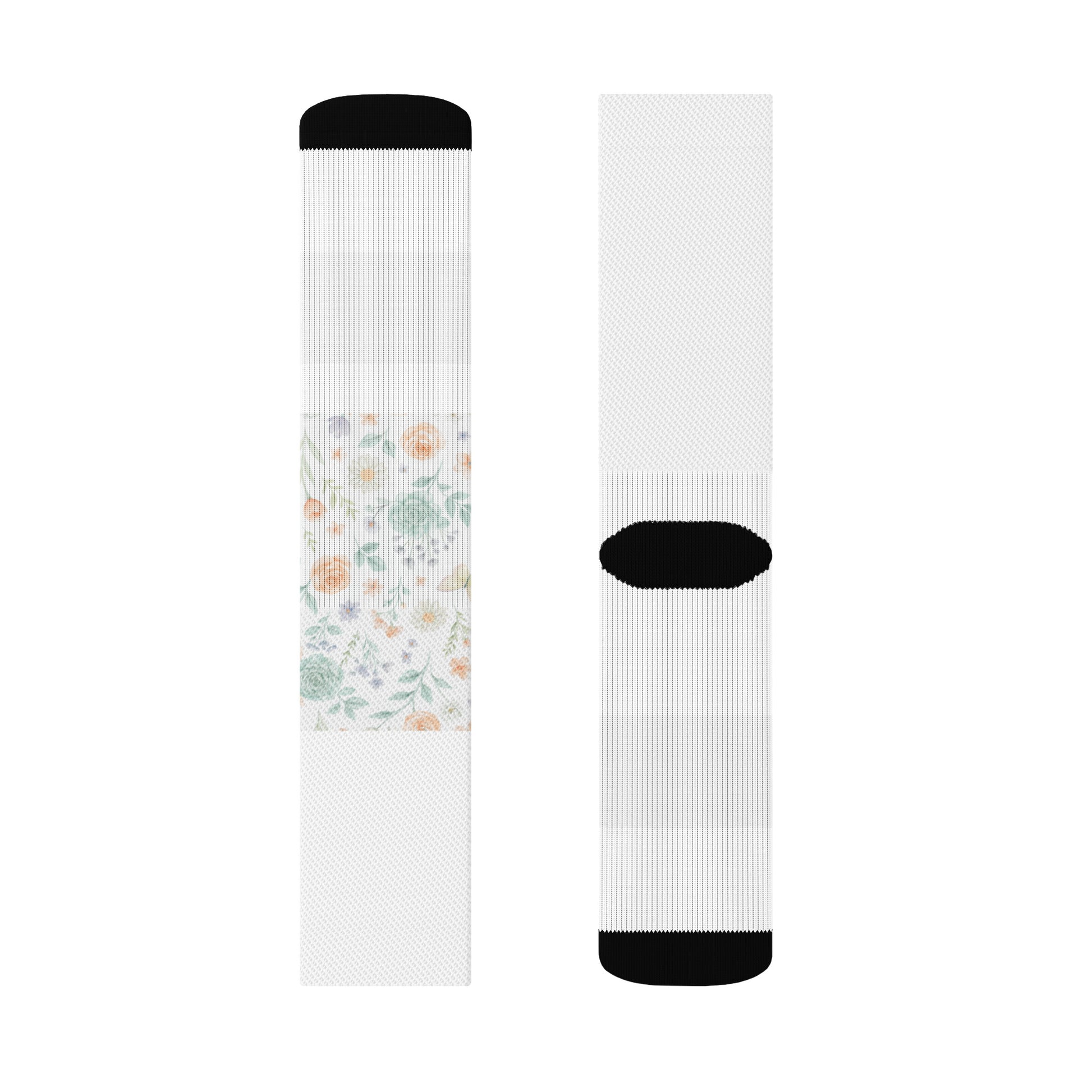 Crew Socks – Tropical Blue Pattern | Soft Stretch Kids & Adults Socks for Spring & Everyday Wear L