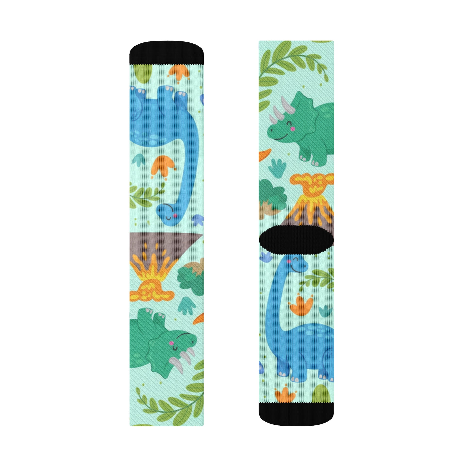 Crew Socks – Yellow Floral Pattern | Soft Stretch Kids & Adults Socks for Spring & Everyday Wear L
