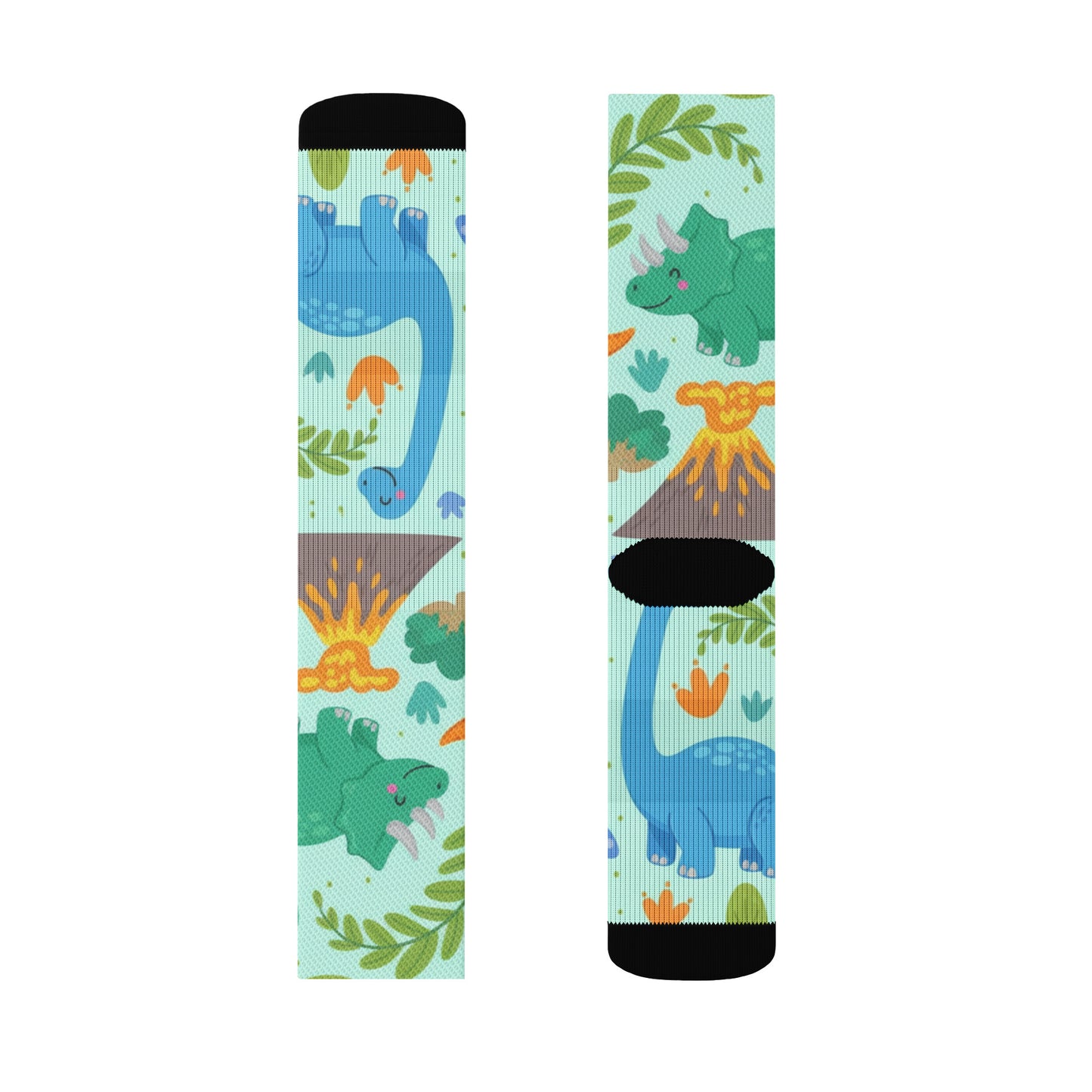 Crew Socks – Yellow Floral Pattern | Soft Stretch Kids & Adults Socks for Spring & Everyday Wear M