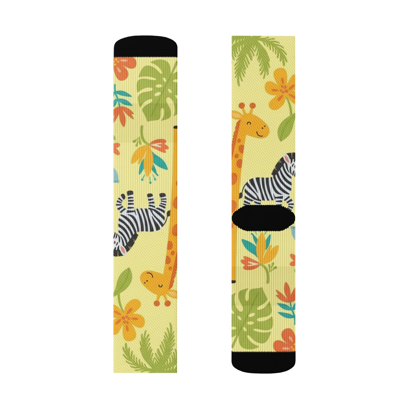 Crew Socks – White Floral Pattern | Soft Stretch Kids & Adults Socks for Spring & Everyday Wear M