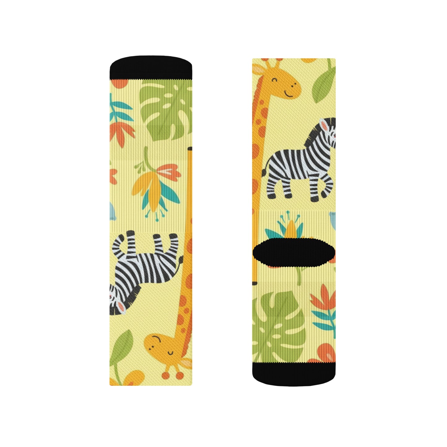 Crew Socks – White Floral Pattern | Soft Stretch Kids & Adults Socks for Spring & Everyday Wear S