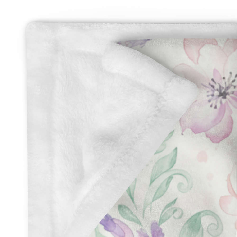 Baby Blanket – Butterfly Garden Watercolour Throw for Newborns & Toddlers 60″×80″