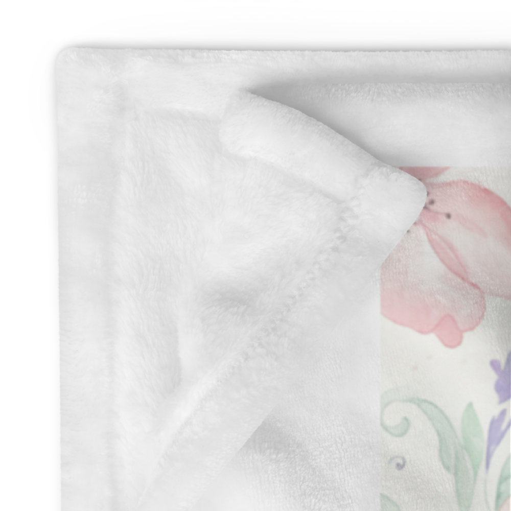 Baby Blanket – Butterfly Garden Watercolour Throw for Newborns & Toddlers 60″×80″
