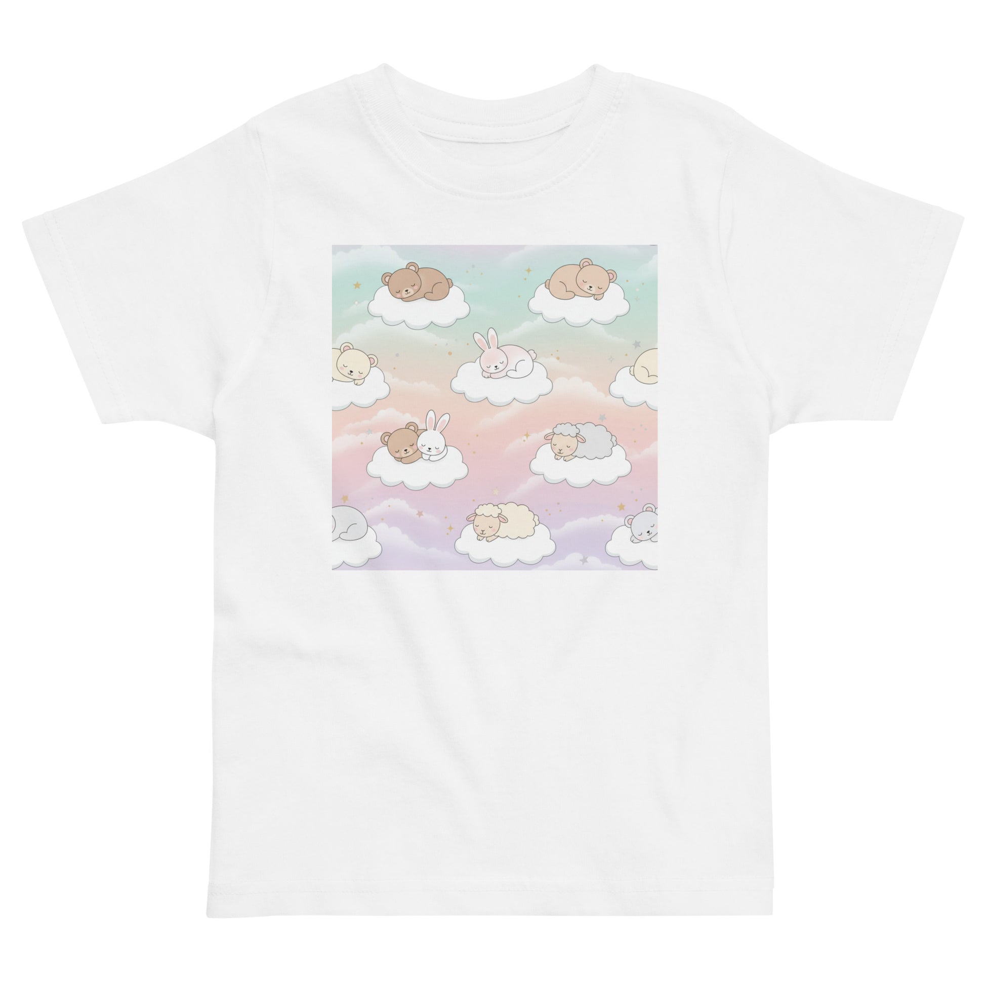 Toddler T-Shirt – Cloud Print Soft Cotton Tee for Boys & Girls
