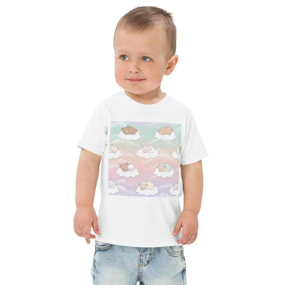 Toddler T-Shirt – Cloud Print Soft Cotton Tee for Boys & Girls