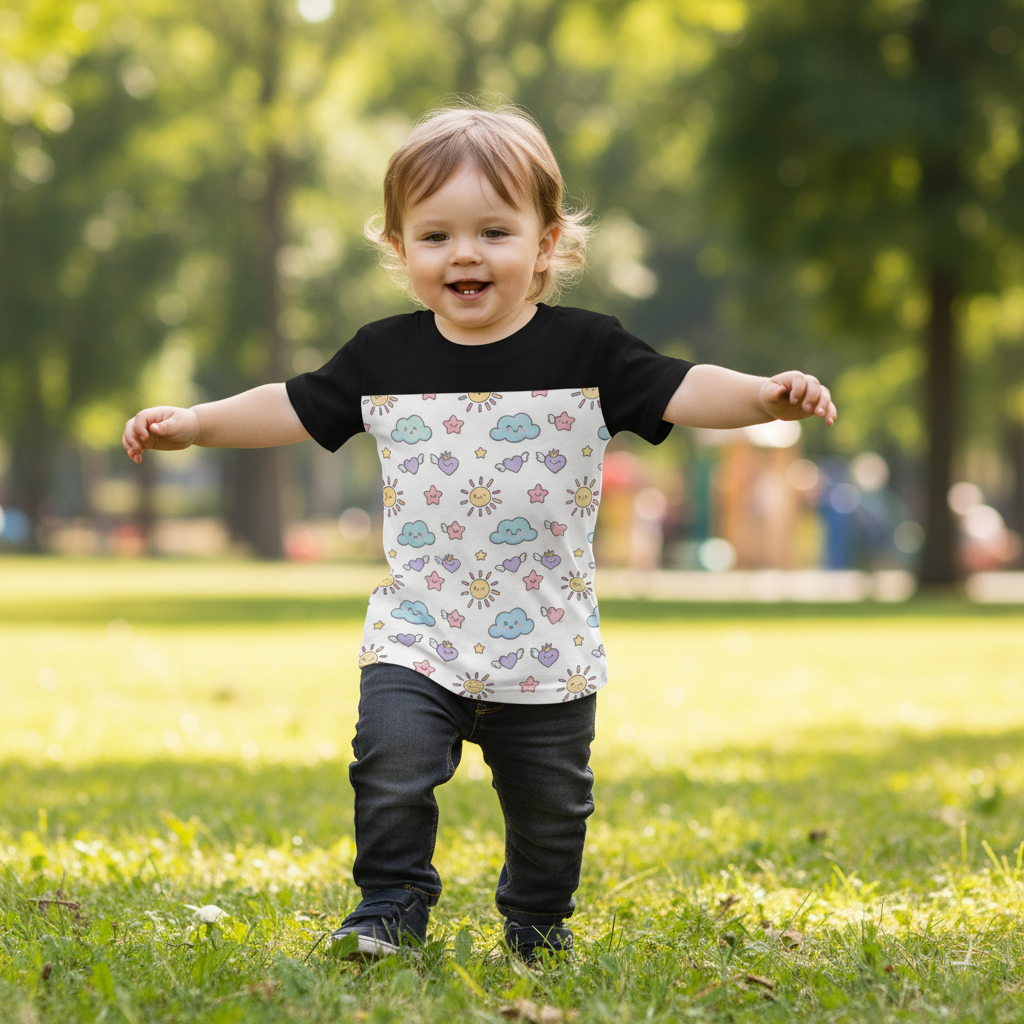 Toddler Jersey T-Shirt – Soft 100% Cotton Printed Kids Tee for Everyday Comfort & Style